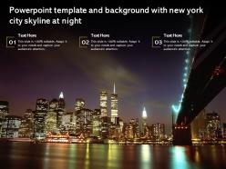 Powerpoint template and background with new york city skyline at night