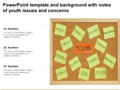 Powerpoint template and background with notes of youth issues and concerns