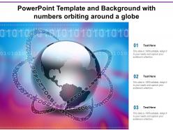 Powerpoint template and background with numbers orbiting around a globe