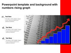 Powerpoint template and background with numbers rising graph