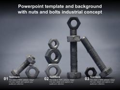 Powerpoint template and background with nuts and bolts industrial concept