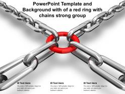 Powerpoint template and background with of a red ring with chains strong group