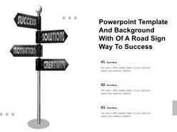 Powerpoint template and background with of a road sign way to success