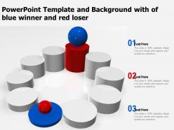 Powerpoint template and background with of blue winner and red loser