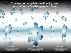 Powerpoint template and background with of lots of falling puzzle pieces