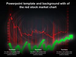 Powerpoint template and background with of the red stock market chart