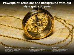 Powerpoint template and background with old style gold compass