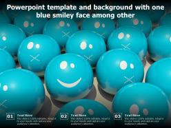 Powerpoint template and background with one blue smiley face among other