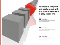 Powerpoint template and background with one different element in gray cubes line