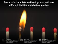 Powerpoint template and background with one different lighting matchstick in other