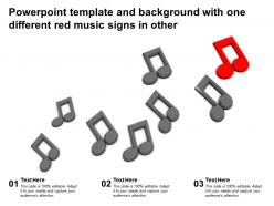 Powerpoint template and background with one different red music signs in other