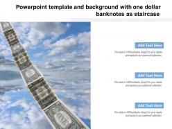 Powerpoint template and background with one dollar banknotes as staircase