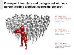 Powerpoint template and background with one person leading a crowd leadership concept