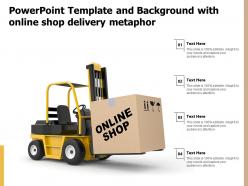 Powerpoint template and background with online shop delivery metaphor