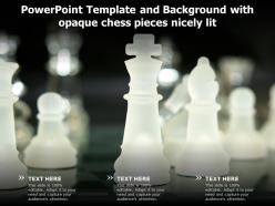 Powerpoint template and background with opaque chess pieces nicely lit