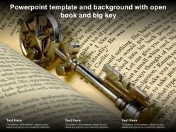Powerpoint Template And Background With Open Book And Big Key