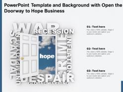 Powerpoint template and background with open the doorway to hope business