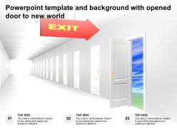 Powerpoint template and background with opened door to new world