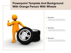 Powerpoint template and background with orange person with wheels