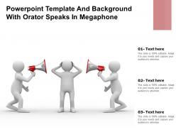Powerpoint template and background with orator speaks in megaphone