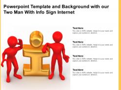 Powerpoint template and background with our two man with info sign internet