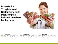 Powerpoint template and background with packs of pills isolated on white background
