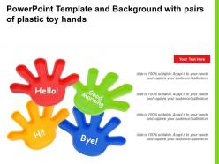 Powerpoint template and background with pairs of plastic toy hands