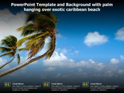 Powerpoint template and background with palm hanging over exotic caribbean beach
