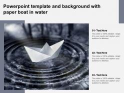 Powerpoint template and background with paper boat in water