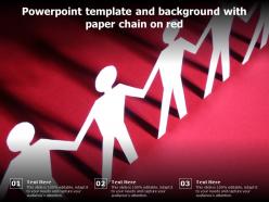 Powerpoint template and background with paper chain on red