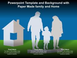 Powerpoint template and background with paper made family and home
