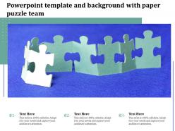 Powerpoint template and background with paper puzzle team