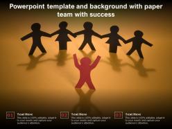 Powerpoint template and background with paper team with success