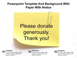 Powerpoint template and background with paper with notice