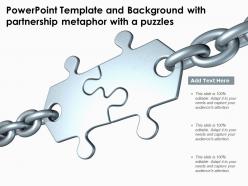 Powerpoint template and background with partnership metaphor with a puzzles