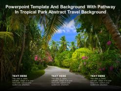 Powerpoint template and background with pathway in tropical park abstract travel background