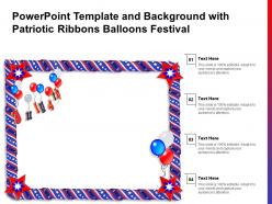 Powerpoint template and background with patriotic ribbons balloons festival