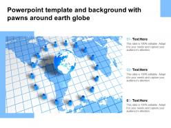 Powerpoint template and background with pawns around earth globe