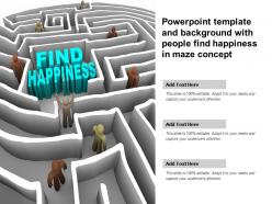 Powerpoint template and background with people find happiness in maze concept