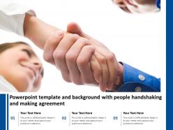 Powerpoint template and background with people handshaking and making agreement