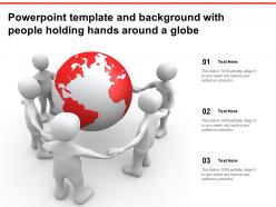 Powerpoint template and background with people holding hands around a globe