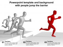 Powerpoint template and background with people jump the barrier