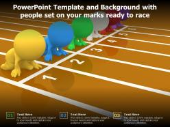 Powerpoint template and background with people set on your marks ready to race