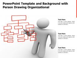 Powerpoint template and background with person drawing organizational