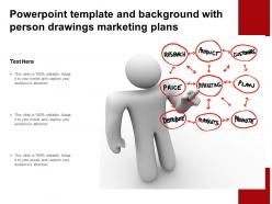 Powerpoint template and background with person drawings marketing plans