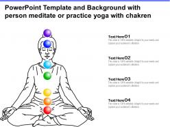 Powerpoint template and background with person meditate or practice yoga with chakren