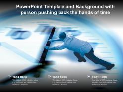 Powerpoint template and background with person pushing back the hands of time