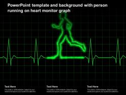 Powerpoint template and background with person running on heart monitor graph