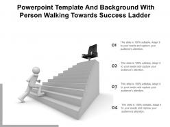Powerpoint template and background with person walking towards success ladder