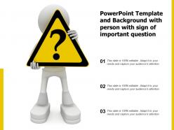 Powerpoint template and background with person with sign of important question